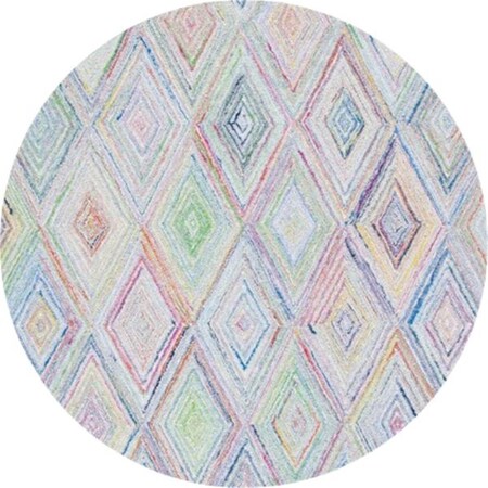 Safavieh 6 x 6 ft. Metro Contemporary Hand Tufted Round Rug; Blue & Green MET552M-6R